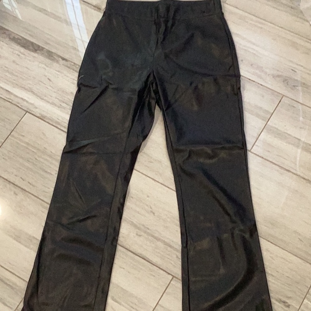 Dkny leather flare pants
